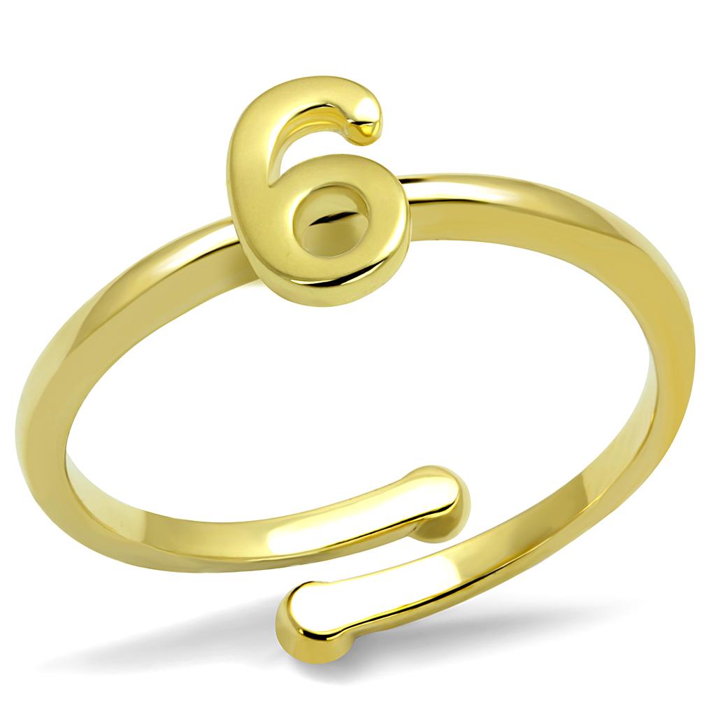 LO4034 - Flash Gold Brass Ring with No Stone-0