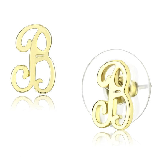 LO4669 - Flash Gold Brass Earrings with No Stone-0