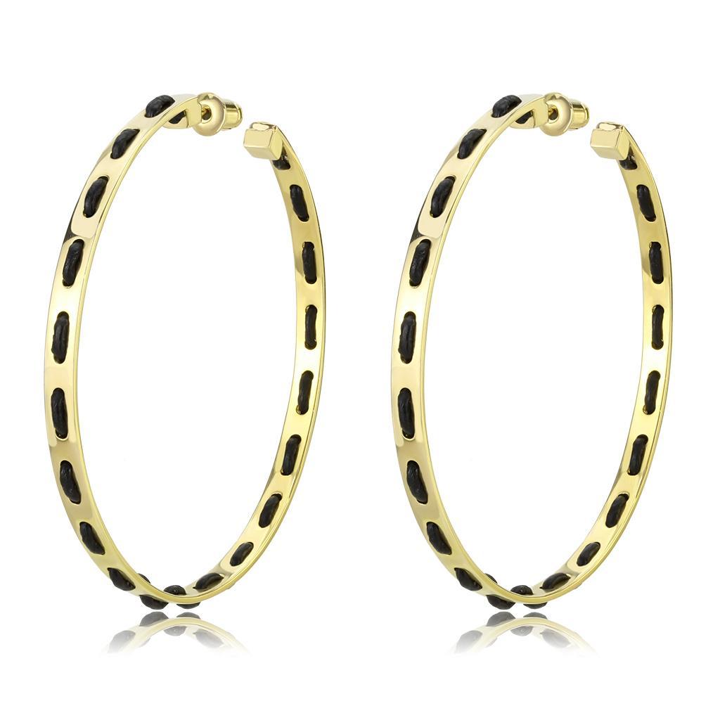 LO4678 - Gold Brass Earrings with No Stone-0