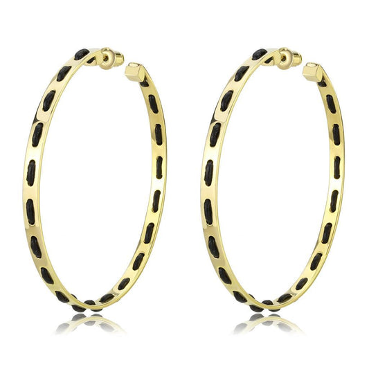 LO4678 - Gold Brass Earrings with No Stone-0