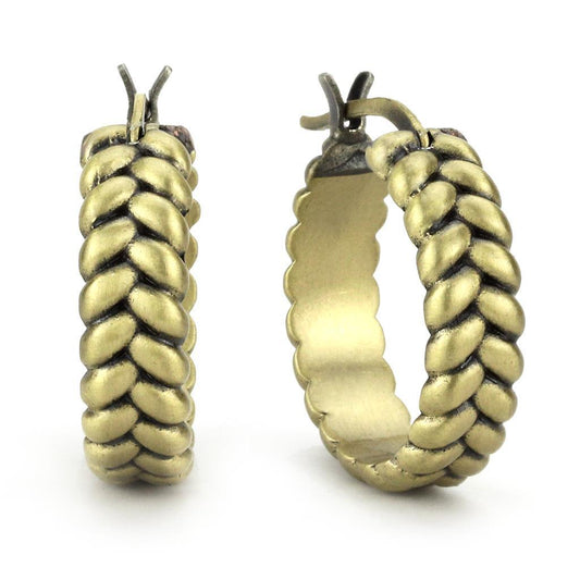 LO4680 - Antique Copper Brass Earrings with No Stone-0