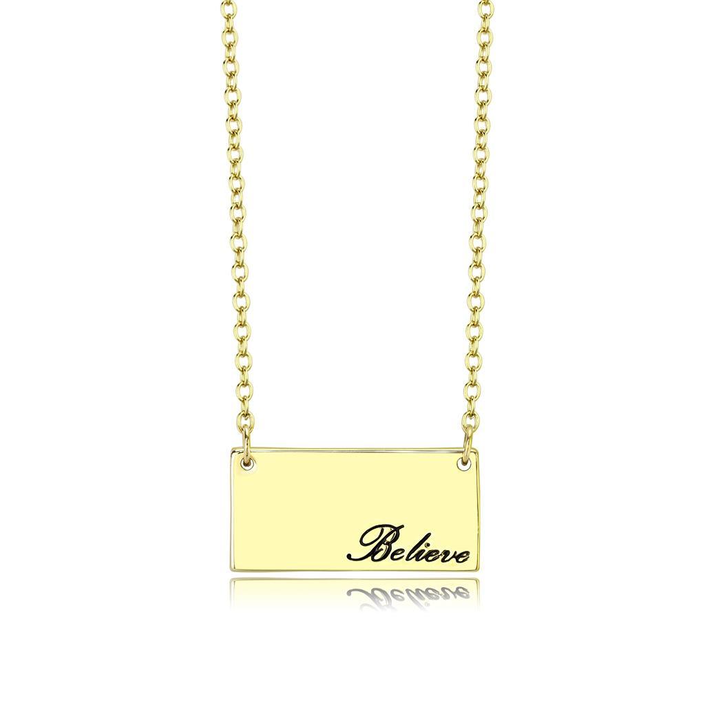 LO4700 - Flash Gold Brass Necklace with Top Grade Crystal  in Clear-0