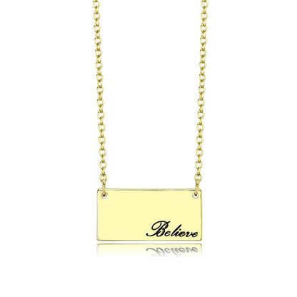 LO4700 - Flash Gold Brass Necklace with Top Grade Crystal  in Clear-0