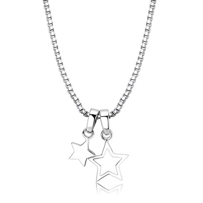 LO4701 - IP rhodium (PVD) Brass Chain Pendant with No Stone-0