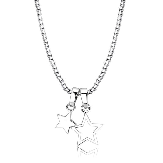 LO4701 - IP rhodium (PVD) Brass Chain Pendant with No Stone-0