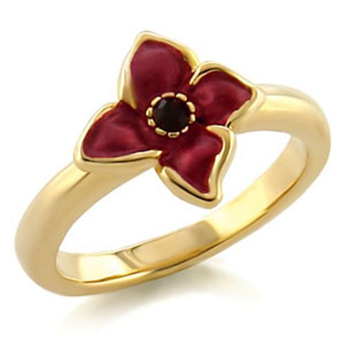 LO474 - Gold White Metal Ring with Top Grade Crystal  in Siam-0