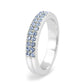 LO4760 - Rhodium Brass Ring with Top Grade Crystal in Aquamarine-4