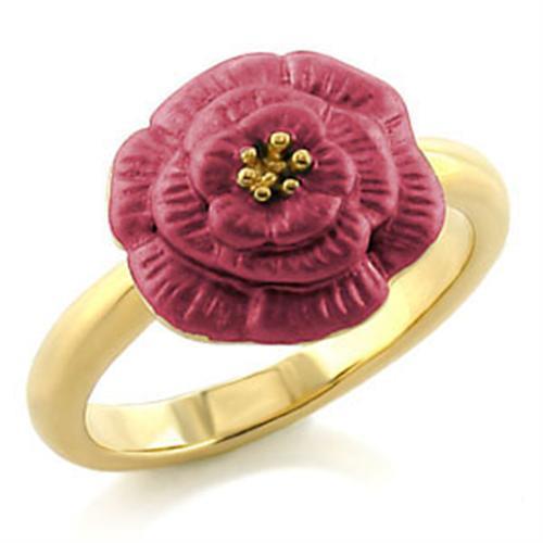 LO508 - Gold White Metal Ring with No Stone-0