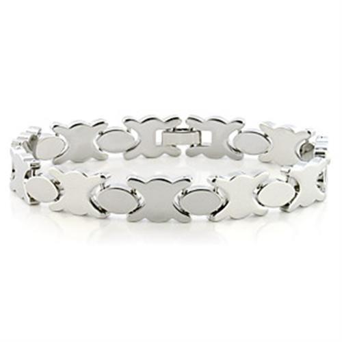 LO706 - Imitation Rhodium Brass Bracelet with No Stone-0