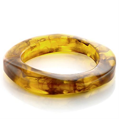 LO753 -  Plastic Bangle with Synthetic Synthetic Stone in Amber-0