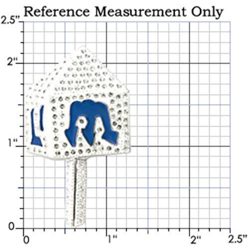 LO839 - Rhodium White Metal Brooches with Top Grade Crystal  in Clear-1