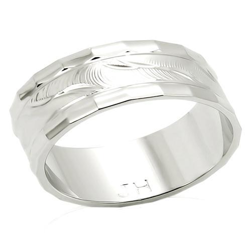 LO982 - Imitation Rhodium Brass Ring with No Stone-0