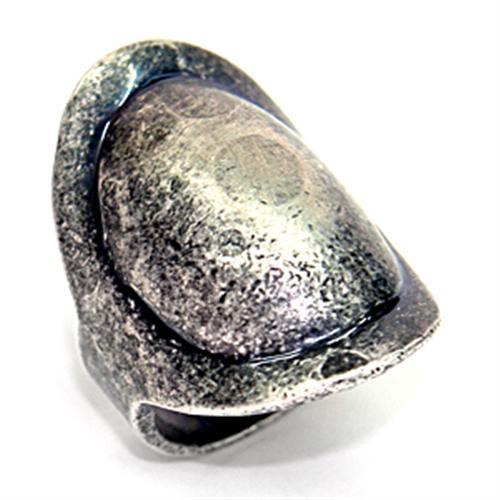 LOA053 - Ruthenium Brass Ring with No Stone-0