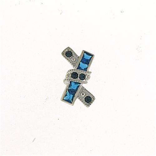 LOA297 - High-Polished 925 Sterling Silver Pendant with Synthetic Spinel in Montana-0