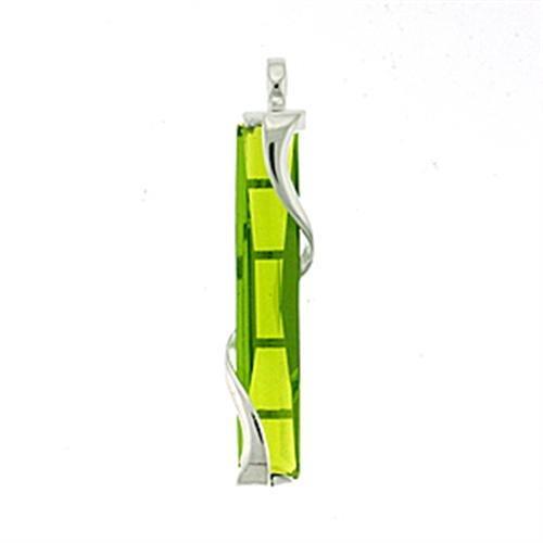 LOA560 - High-Polished 925 Sterling Silver Pendant with Synthetic Synthetic Glass in Peridot-0