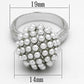 LOA831 - Rhodium Brass Ring with Synthetic Pearl in White-1