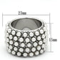 LOA832 - Rhodium Brass Ring with Synthetic Pearl in White-1