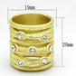 LOA833 - Matte Gold Brass Ring with Top Grade Crystal  in Clear-1