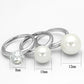 LOA834 - Rhodium Brass Ring with Synthetic Pearl in White-1