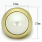 LOA835 - Matte Gold Brass Ring with Synthetic Pearl in White-1