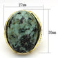 LOA844 - Gold Brass Ring with Semi-Precious Turquoise in Sea Blue-1