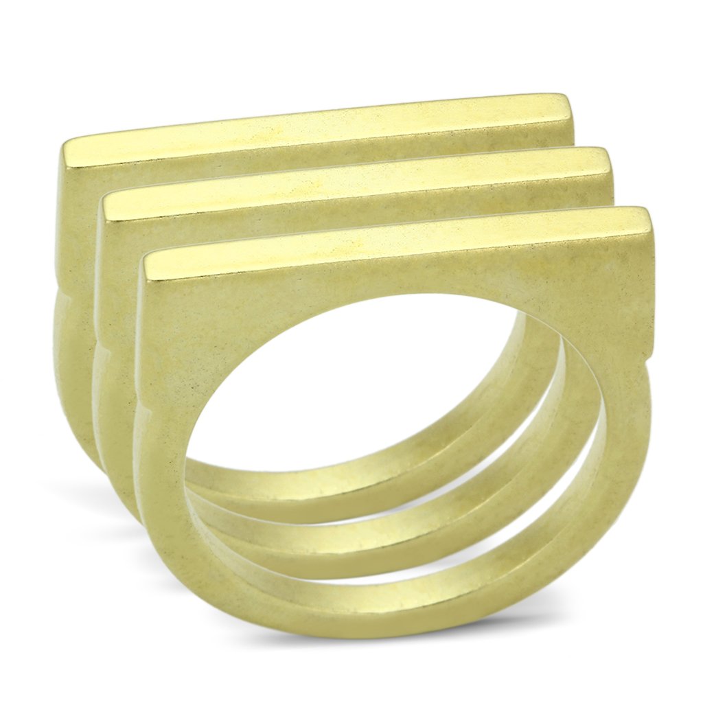 LOA851 - Matte Gold Brass Ring with No Stone-0