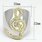 LOA857 - Reverse Two-Tone Brass Ring with Top Grade Crystal  in Clear-1