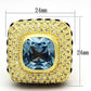LOA860 - Matte Gold Brass Ring with Synthetic Spinel in London Blue-1