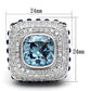 LOA861 - Rhodium Brass Ring with Synthetic Spinel in London Blue-1