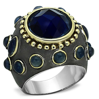 LOA880 - Reverse Two-Tone Brass Ring with Synthetic Synthetic Glass in Montana-0