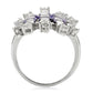 LOA933 - Rhodium Brass Ring with AAA Grade CZ  in Amethyst-3