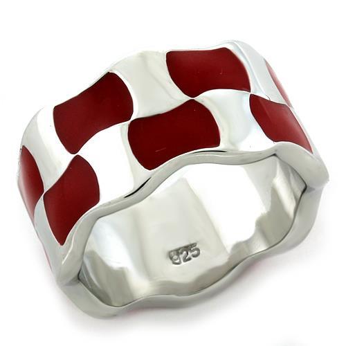 LOAS1125 - Rhodium 925 Sterling Silver Ring with No Stone-0