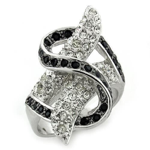 LOAS1133 - Special Color 925 Sterling Silver Ring with Top Grade Crystal  in Multi Color-0