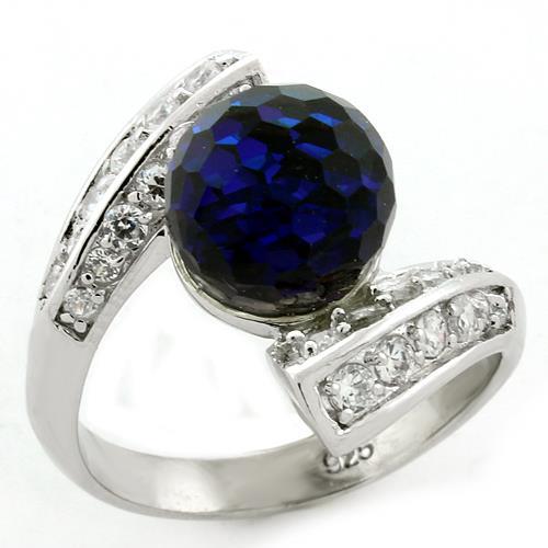 LOAS1145 - Rhodium 925 Sterling Silver Ring with Top Grade Crystal  in Clear-0