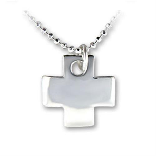 LOAS1164 - High-Polished 925 Sterling Silver Chain Pendant with No Stone-0
