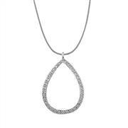 LOAS1320 - Rhodium 925 Sterling Silver Chain Pendant with AAA Grade CZ  in Clear-0