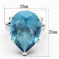 LOAS864 - Rhodium 925 Sterling Silver Ring with Synthetic Synthetic Glass in Sea Blue-1