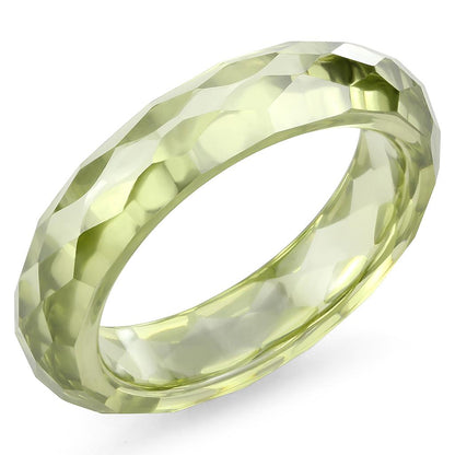 LOS082 -  Stone Ring with AAA Grade CZ  in Olivine color-0