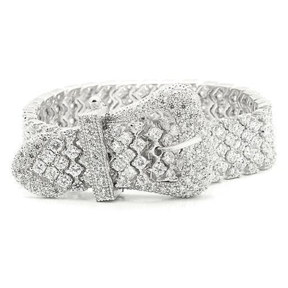 LOS179 - Rhodium 925 Sterling Silver Bracelet with AAA Grade CZ  in Clear-1