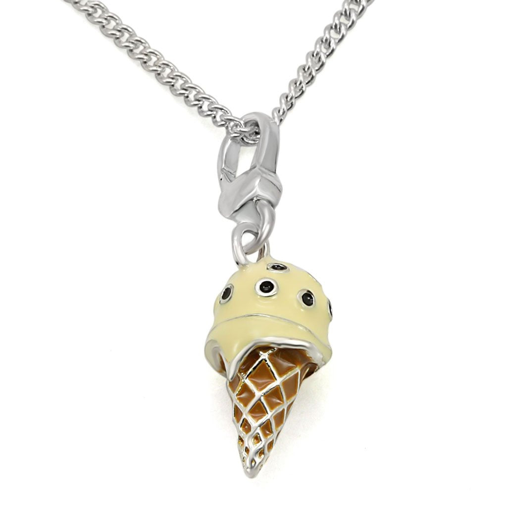 LOS431 - Silver 925 Sterling Silver Chain Pendant with No Stone-0