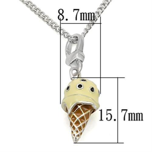 LOS431 - Silver 925 Sterling Silver Chain Pendant with No Stone-1