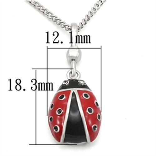 LOS438 - Silver 925 Sterling Silver Chain Pendant with Top Grade Crystal  in Black Diamond-1