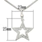 LOS441 - Silver 925 Sterling Silver Chain Pendant with AAA Grade CZ  in Clear-1