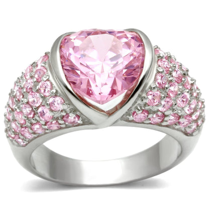 LOS533 - Silver 925 Sterling Silver Ring with AAA Grade CZ  in Rose-0