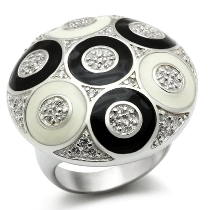 LOS541 - Silver 925 Sterling Silver Ring with AAA Grade CZ  in Clear-0