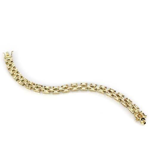 LOS601 - Gold 925 Sterling Silver Bracelet with AAA Grade CZ  in Champagne-1