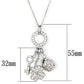 LOS609 - Silver 925 Sterling Silver Necklace with AAA Grade CZ  in Multi Color-1