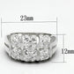 LOS630 - Silver 925 Sterling Silver Ring with AAA Grade CZ  in Clear-1