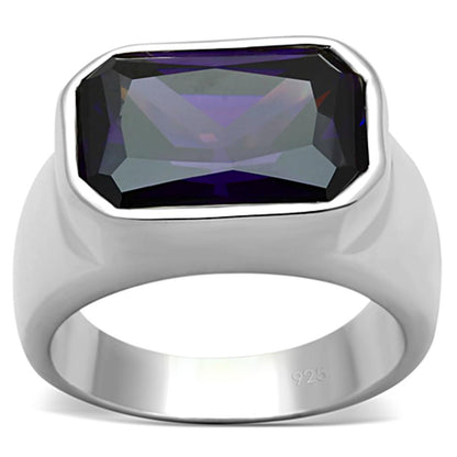 LOS672 - Silver 925 Sterling Silver Ring with AAA Grade CZ  in Amethyst-0