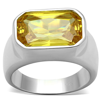 LOS674 - Silver 925 Sterling Silver Ring with AAA Grade CZ  in Topaz-0